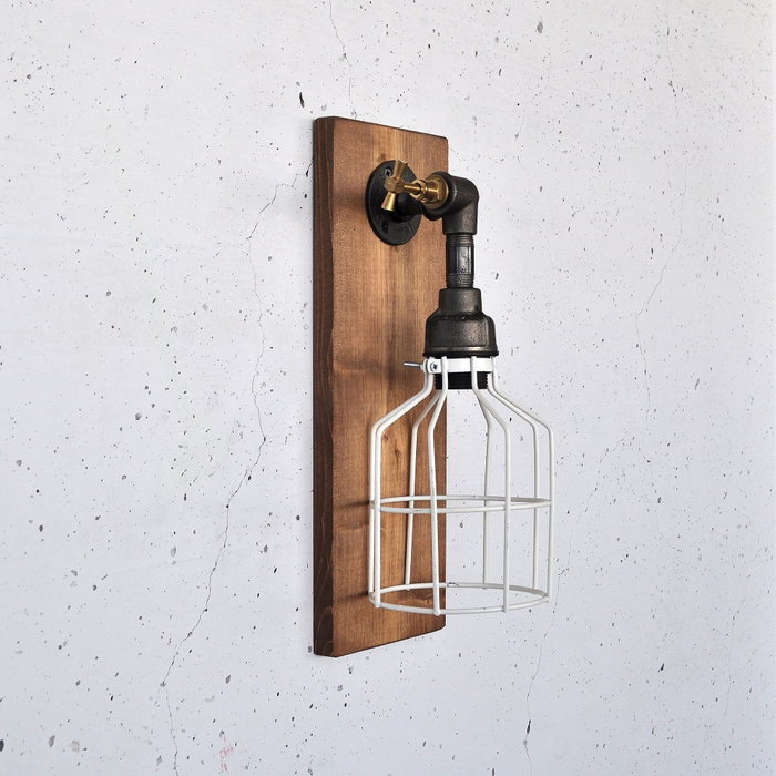 Opviq Lámpara de Pared Pp172 Madera y Negro